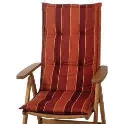 Bestes Angebot ⭐ Sitzkissen Hocker Naxos Extra 20208-3 Bordeaux-rot Gestreift 45x50x6 Cm Sun Garden 🌟
