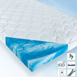 Angebote 😉 GEL EFFECT SPEZIALSCHAUM Matratzenauflage, Topper 100x200 X 7cm, Klimaband 🛒