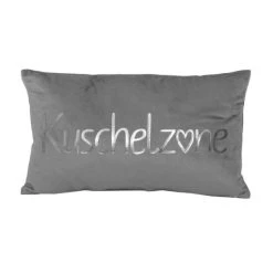 Bestpreis ❤️ Kissen - Grau - Silberfarben - 50 X 30 Cm - Mit Schriftzug 🥰