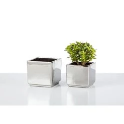 Bester Verkauf 🎉 Scheurich 994/13 Uebertoepfe 6T.Mirror Silver; 13,1 Cm X 13,1 Cm X 12,5 Cm, 55163 🎉