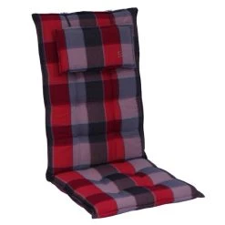 Besorgen 💯 Sun Garden Inco Hochlehner-Auflage Grau-Rot Kariert 120 X 50 X 7 Cm 🎁