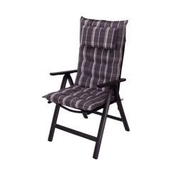 Blitzangebot 🛒 Sun Garden Gartenauflage "Sylt" Hochlehner 4er Set / 10557-700 Grau-weiß Gestreift 😀